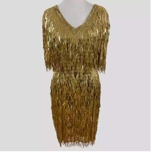 Gold Fringe Sequin dress